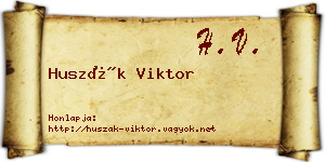 Huszák Viktor névjegykártya